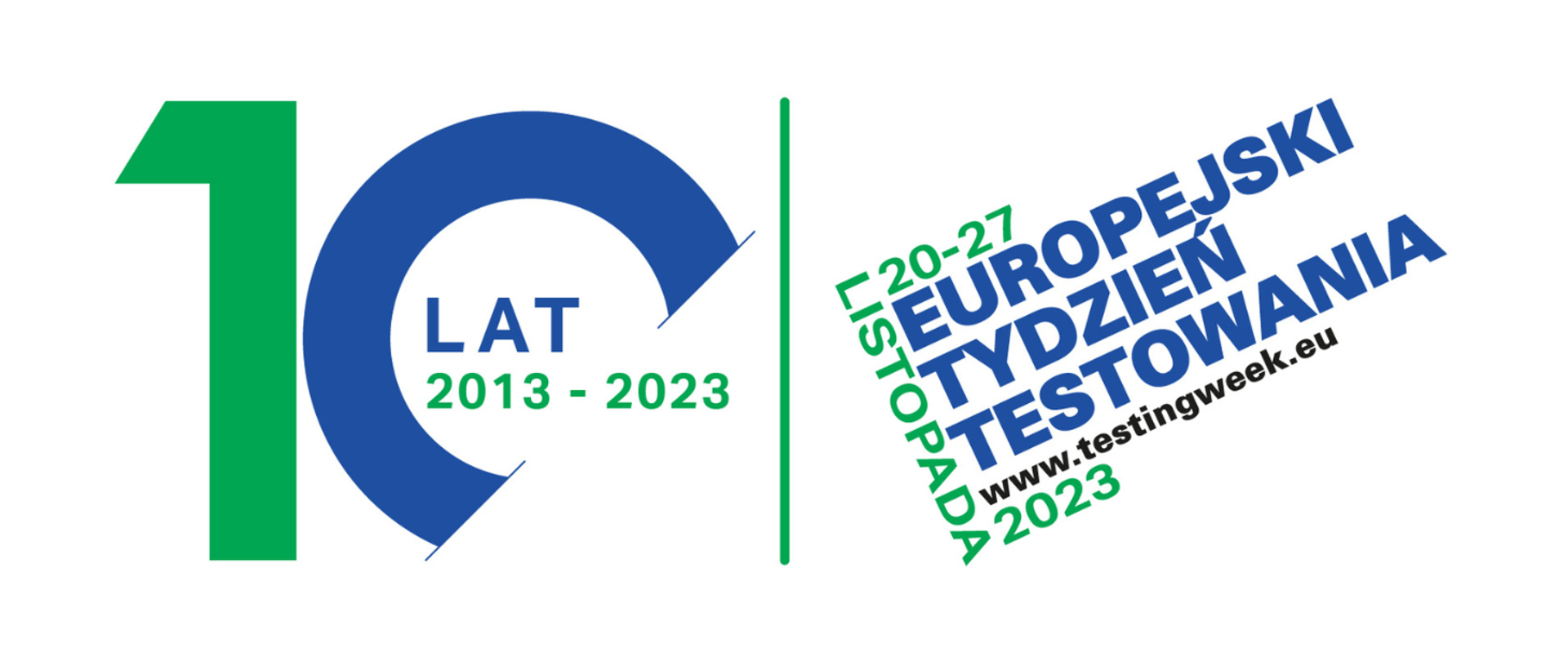 Miniatura na stronę – 10 lat 2013-2023 Europejski Tydzień Testowania 20-27 listopada 2023 www.testingweek.eu