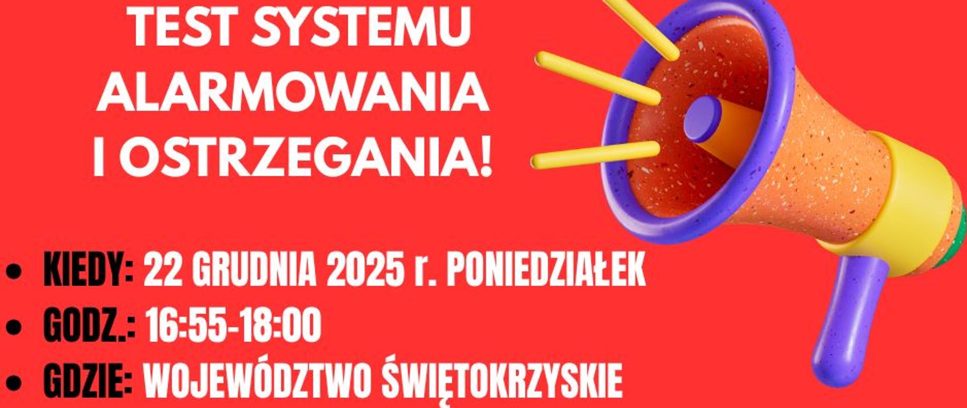 Test systemu alarmowania i ostrzegania