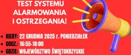 Test systemu alarmowania i ostrzegania
