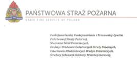 List z życzeniami od kierownictwa KG PSP