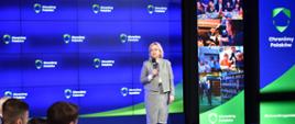 Minister Anna Moskwa podczas konferencji "Chronimy Polaków" w KPRM.