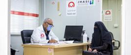 Wizyta u lekarza w ramach profilaktyki onkologicznej w obozie Zaatari 