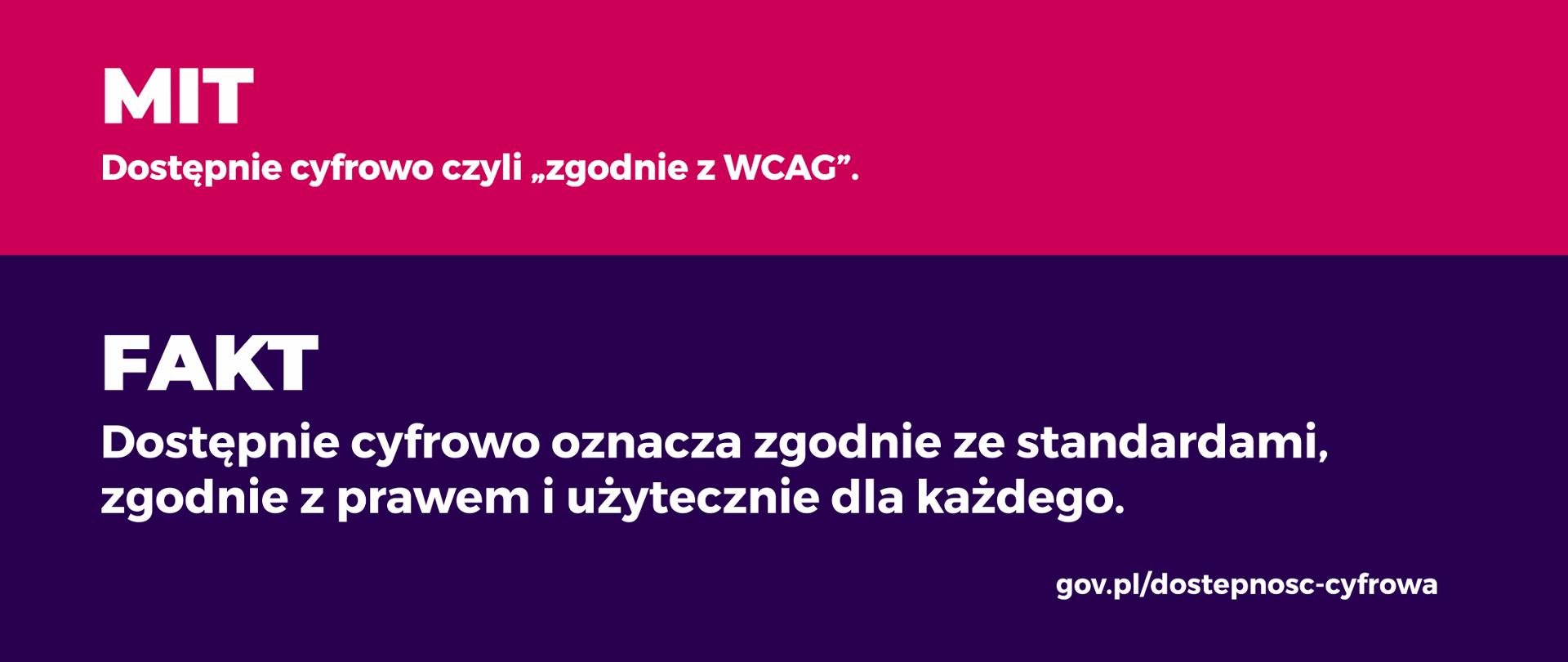 Mit Dostępnie cyfrowo, czyli zgodnie z WCAG. Fakt Dostępnie cyfrowo oznacza zgodnie ze standardami, zgodnie z prawem i użytecznie dla każdego.