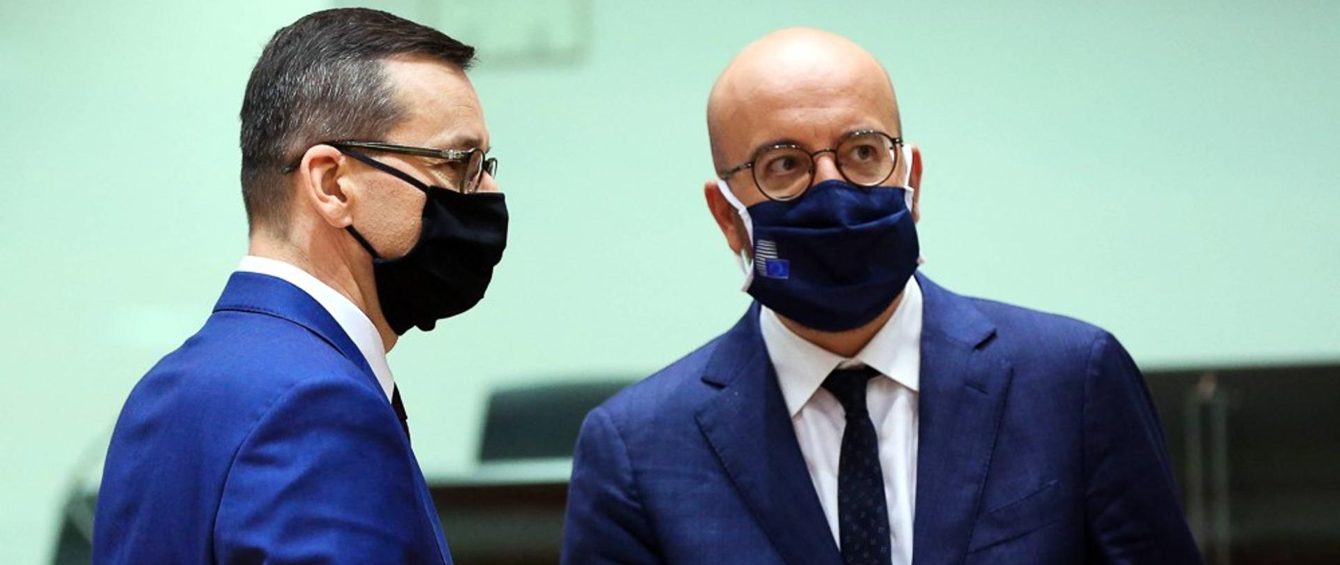 Premier Mateusz Morawiecki i Charles Michel.