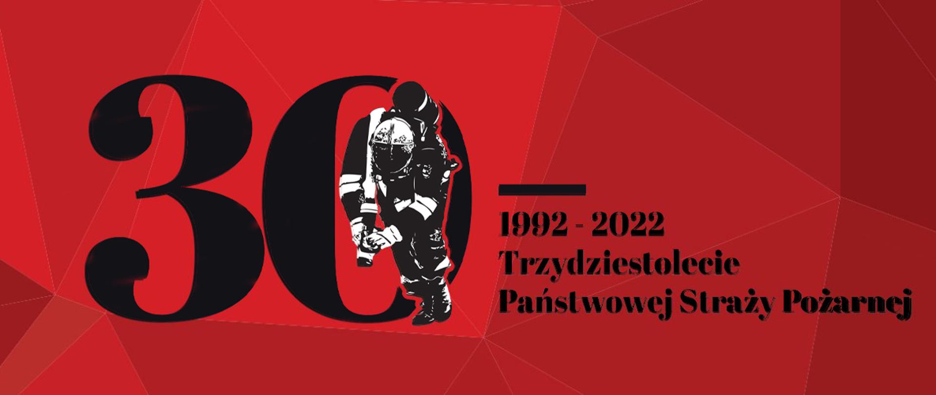 Logo 30-lecie PSP czerwone tło