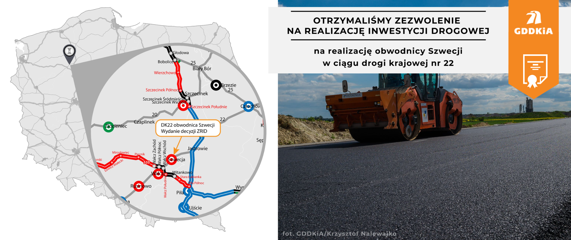 Grafika z mapą przedstawiającą lokalizację inwestycji
