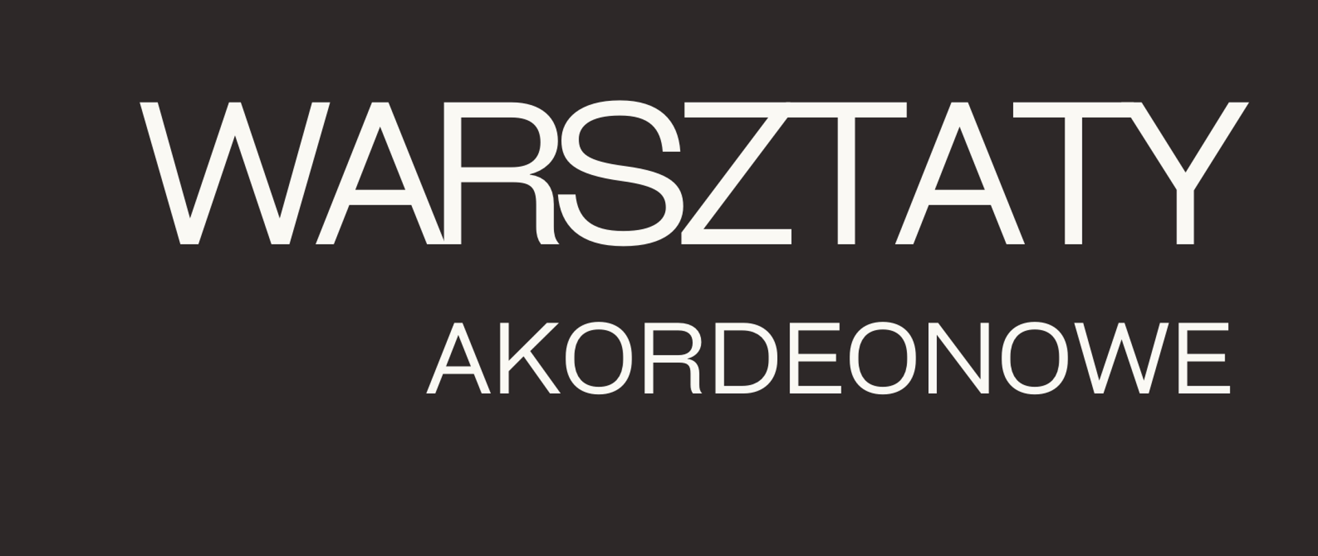 Plakat, na którym w górnej części na czarnym tle biały napis "Warsztaty akordeonowe". Poniżej na różowym tle grafika akordeonu o czarnych konturach oraz informacje na temat warsztatów czarną czcionką