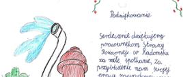 Podziękowanie dla strażaków od przedszkolaków zwiedzających remizę - rysunek przedstawiający hydrant.