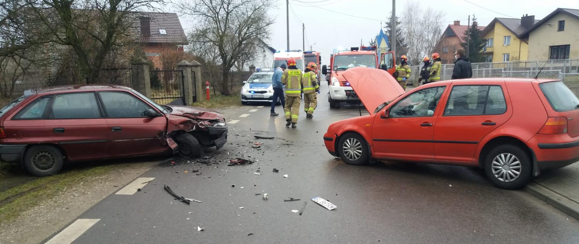 Zderzenie dwóch pojazdów Chropy