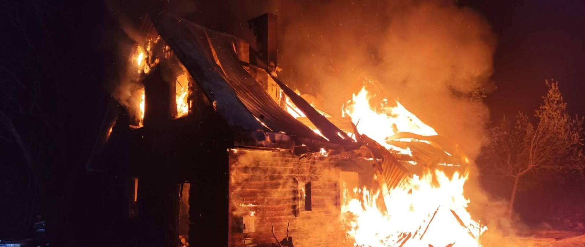 Pożar domu jednorodzinnego