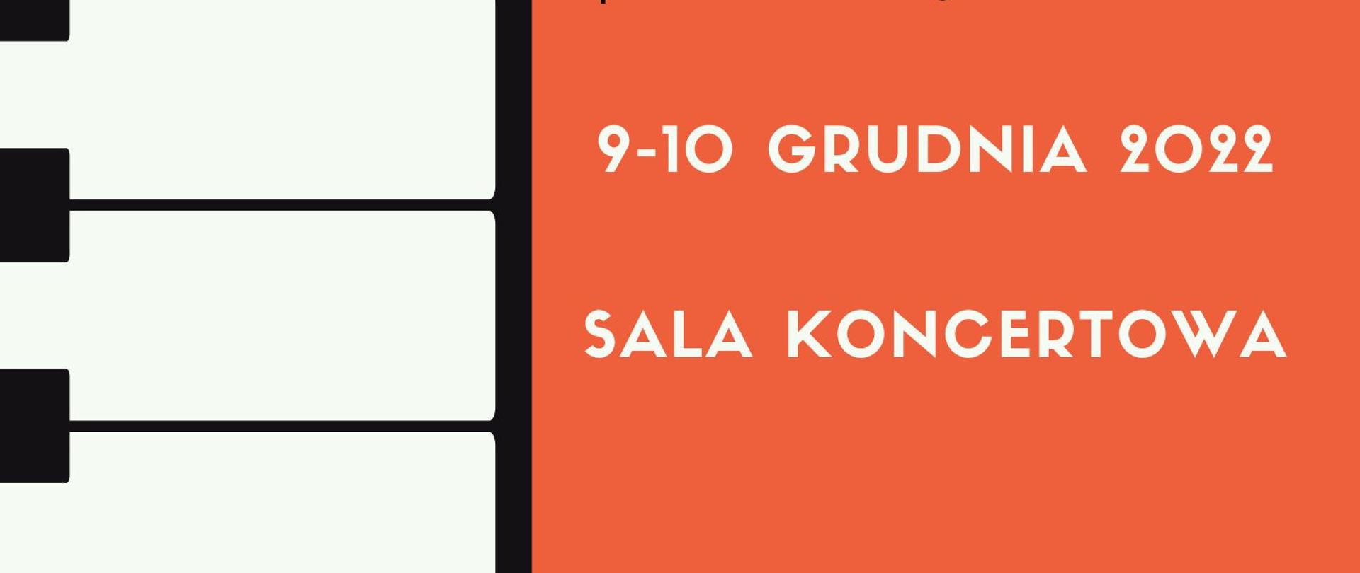 Plakat z grafiką klawiatury fortepianu w tle