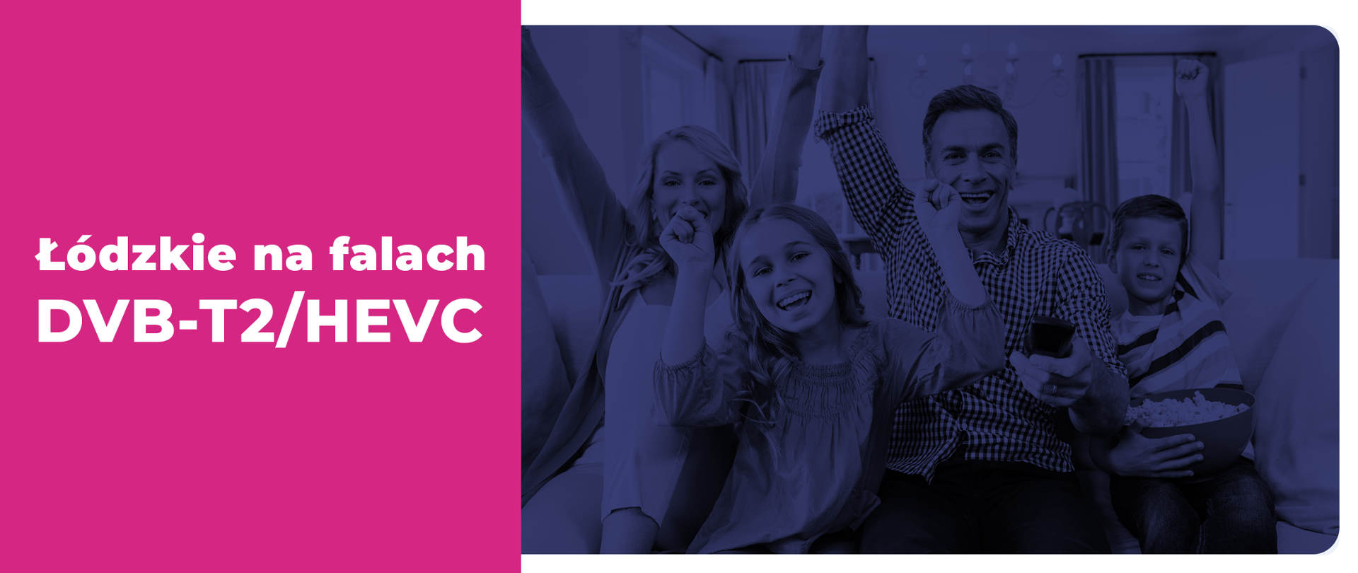 Element graficzny z napisem: łódzkie na falach DVB-T2/HEVC