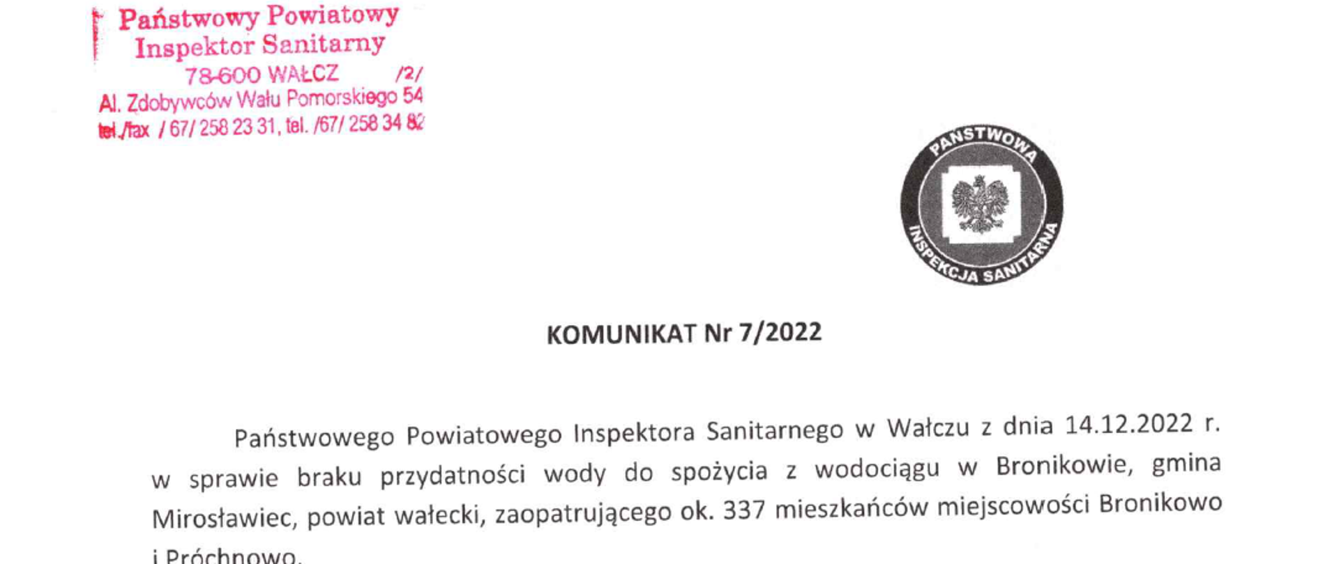 Komunikat nr 7/2022