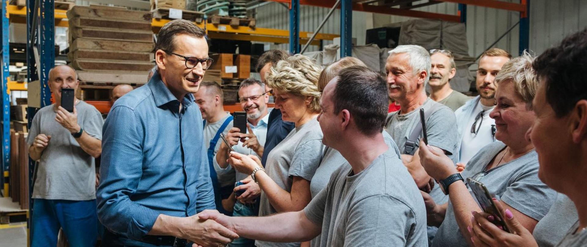 Prime Minister Mateusz Morawiecki during his visit to Diora - Świdnica