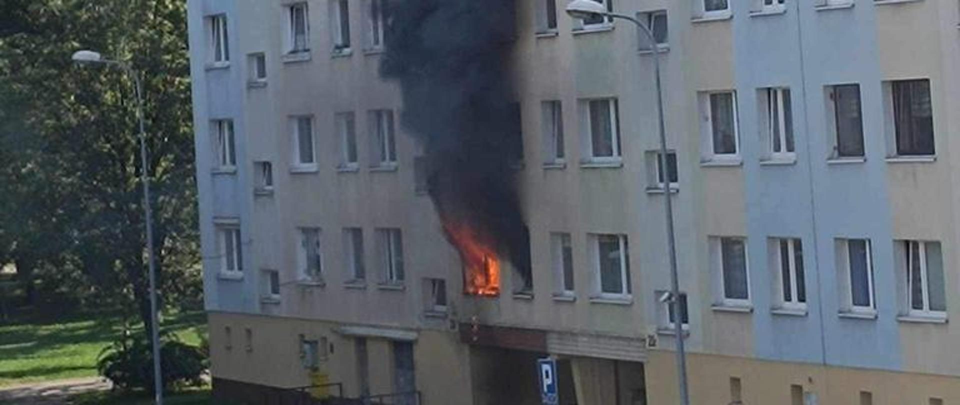 Pożar mieszkania w Dzierżoniowie