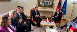 Spotkanie Posłów w Zgromadzeniu Albanii z przewodniczącym Niko Peleshim. 