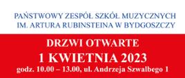 na białym tle plakaty widać postacie rysunkowe dzieci grających na różnych instrumentach na środku tekst zapraszamy do szkoły muzycznej