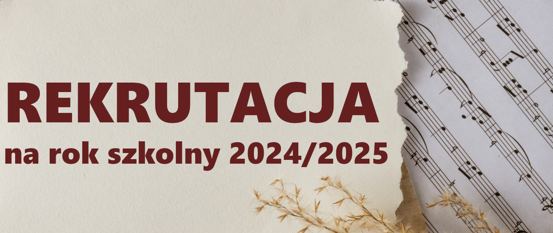 Baner zapowiadający rekrutację na rok szkolny 2024/2025