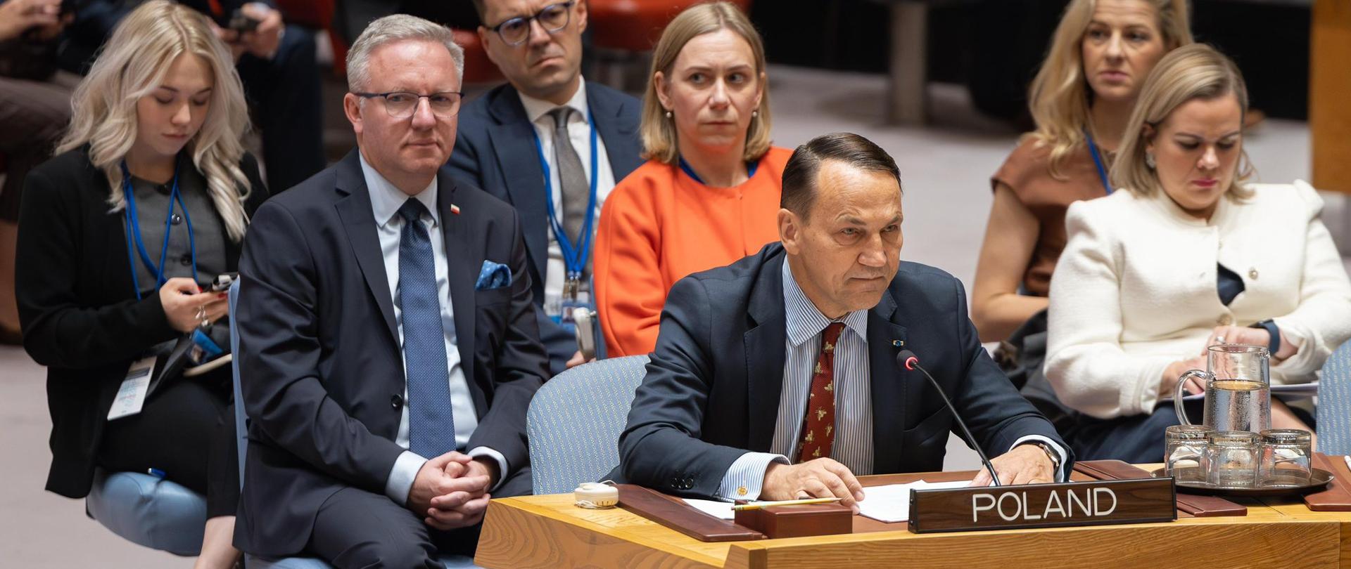 Wicepremier Radosław Sikorski przemawiał na nadzwyczajnej sesji Rady Bezpieczeństwa ONZ zwołanej na wniosek Estonii