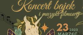 Plakat Koncertu bajek i muzyki filmowej, 23 marca 2023 r.