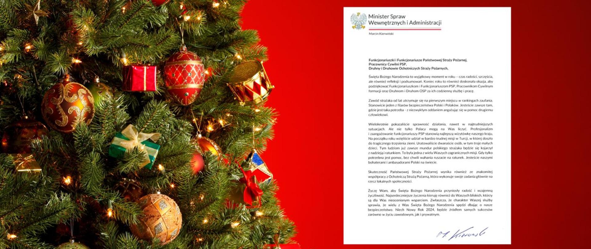 Życzenia świąteczne Ministra Spraw Wewnętrznych i Administracji