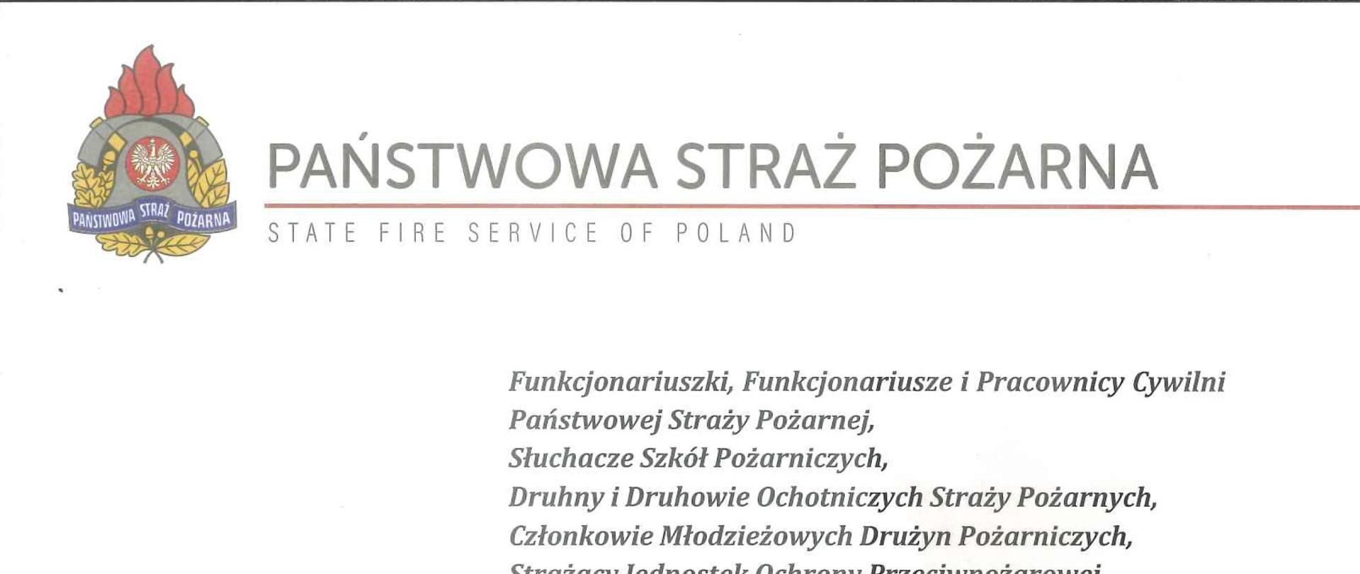 Życzenia Komendanta Głównego PSP 