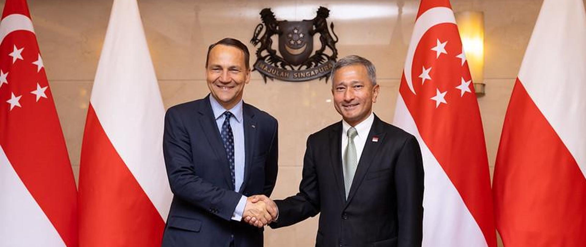 Wizyta ministra R.Sikorskiego w Singapurze - spotkanie z Vivianem Balakrishnanem, ministrem spraw zagranicznych Singapuru
