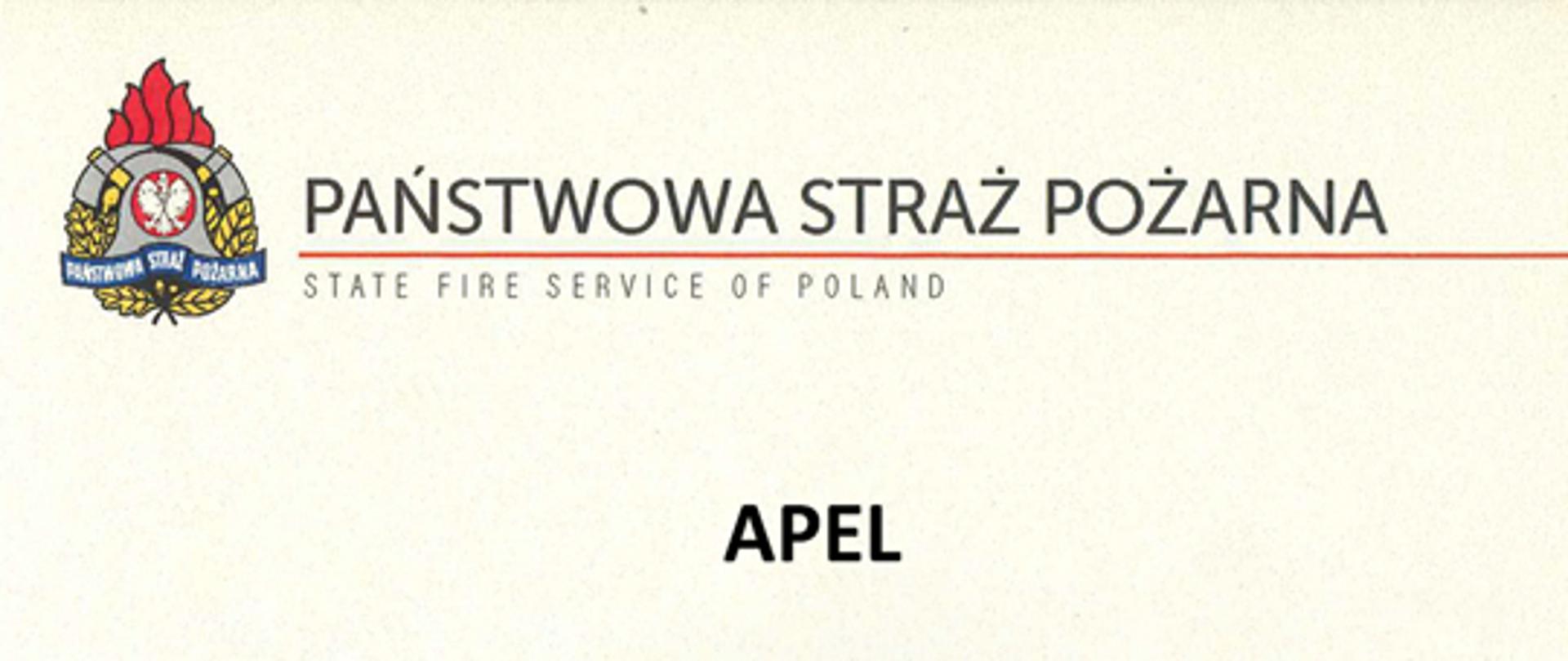 Zdjęcie przedstawia Apel Komendanta Głównego PSP dotyczący oddawania osocza. Pismo na papierze urzędowym. Po lewej stronie logo PSP, na środku napis Państwowa Straż Pożarna. Poniżej na środku napis APEL oraz treść pisma. Na samym dole podpis nadbryg. Andrzeja Bartkowiaka.
