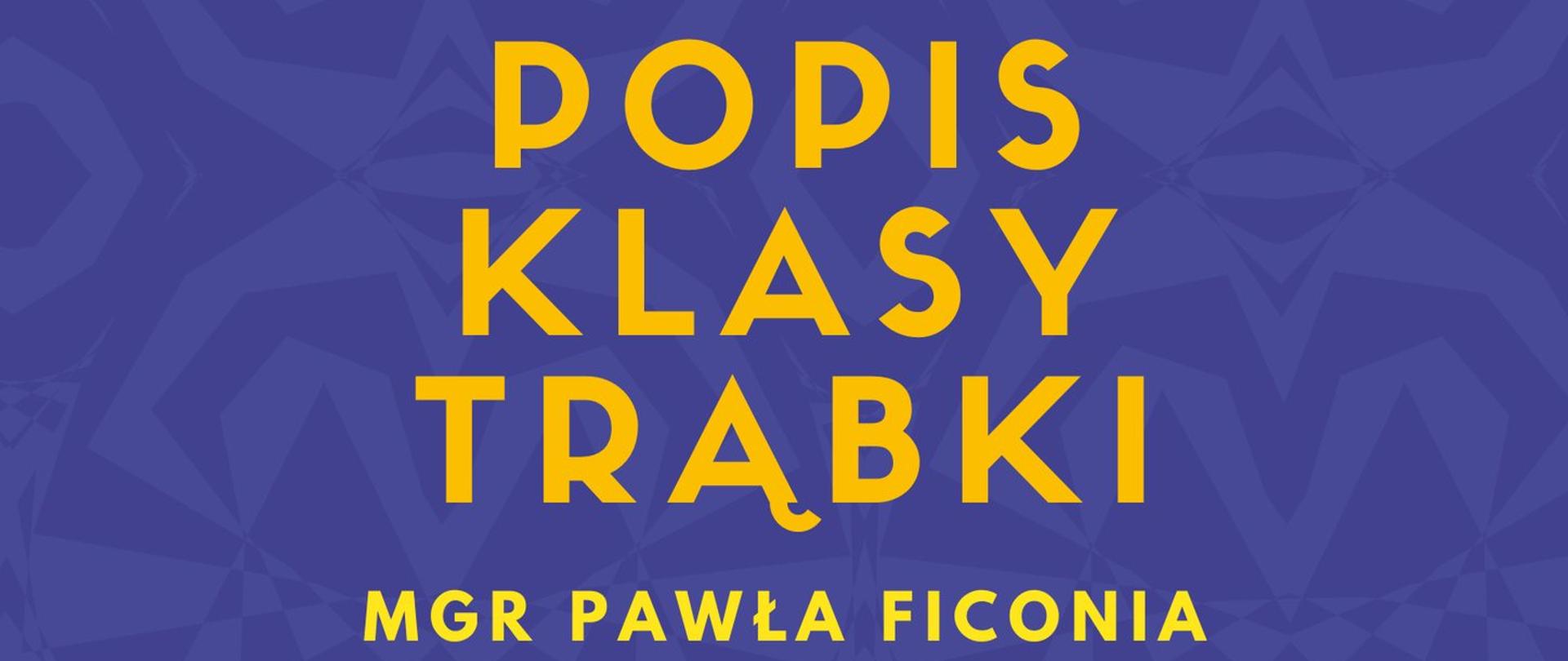 W górnej części plakatu znajdują się grafiki żółtych trąbek. Poniżej w centrum plakatu znajdują się informacje dotyczące wydarzenia na niebieskim tle. 
