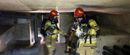 Strażacy w tunelu pod mostem