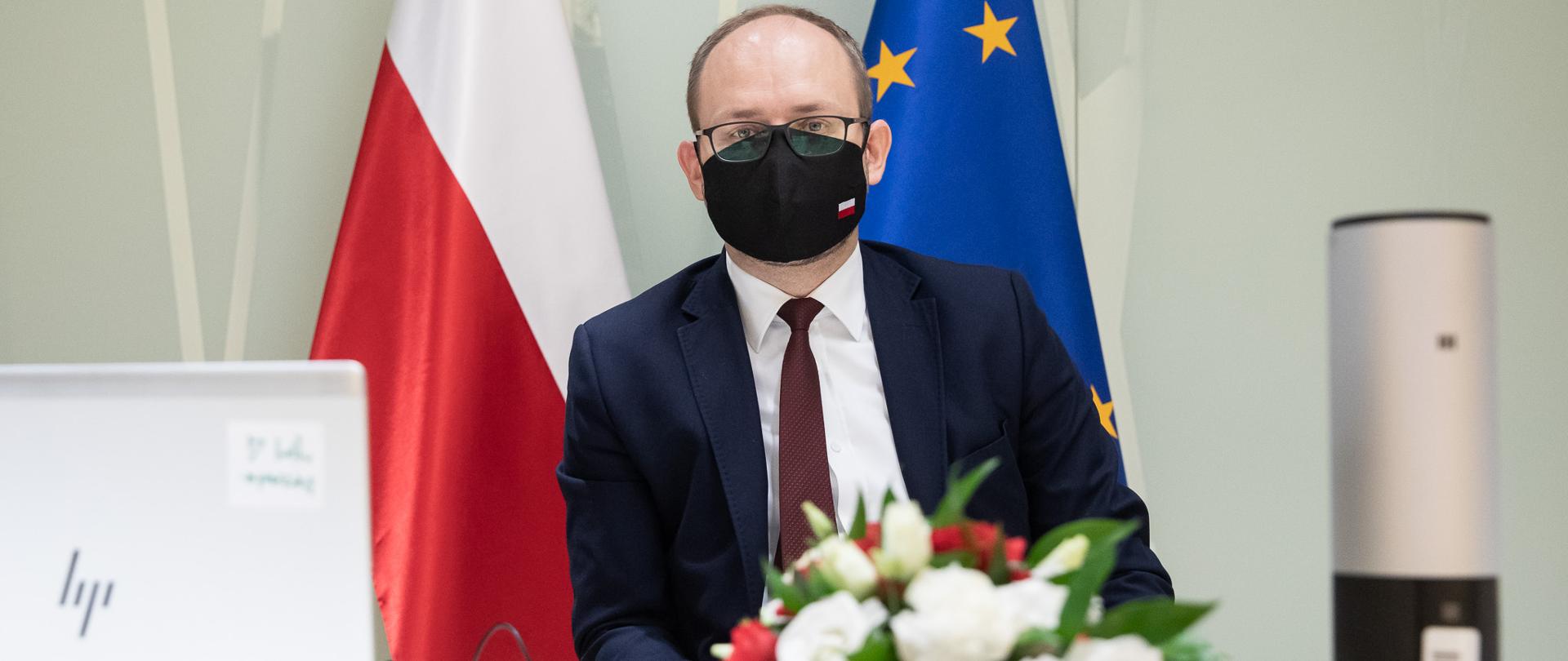 2020.10.27 Warszawa . Minister Marcin Przydacz . Webinarium on-line nt Bialorus .Fot. Tymon Markowski / MSZ