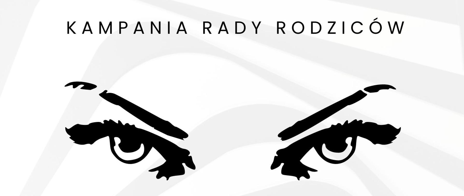 Plakat - czarno-biały dot. regularnych wpłat na radę rodziców. W tle plakatu oczy, dłoń oraz motyl