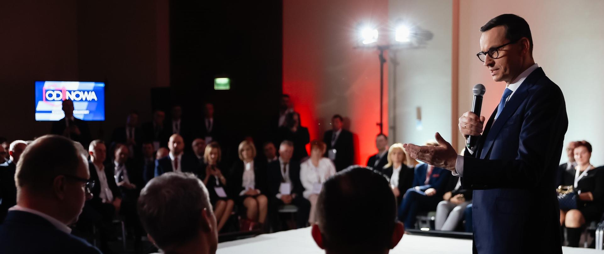 Premier Mateusz Morawiecki podczas Kongresu OdNowa w Warszawie.