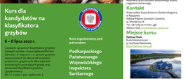 Zaproszenie na kurs klasyfikatora grzybów-ulotka