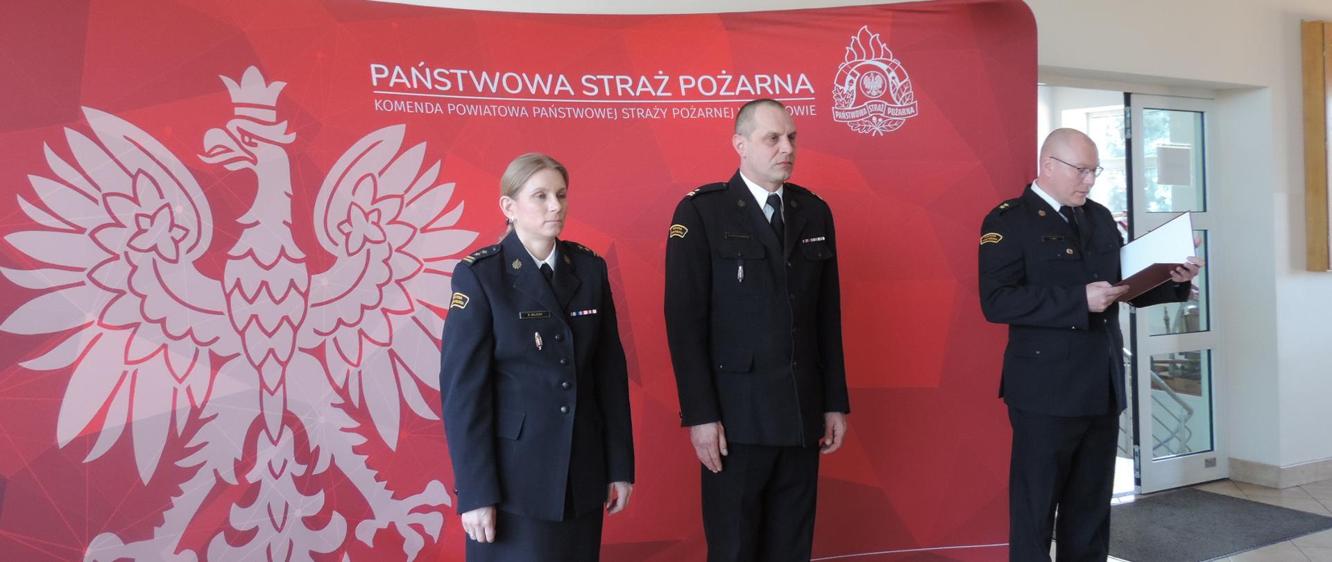 Odczytanie decyzji o powołaniu zastępcy KP PSP w Opatowie