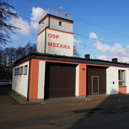 Zdjęcie prezentuje budynek jednostki OSP Mszana