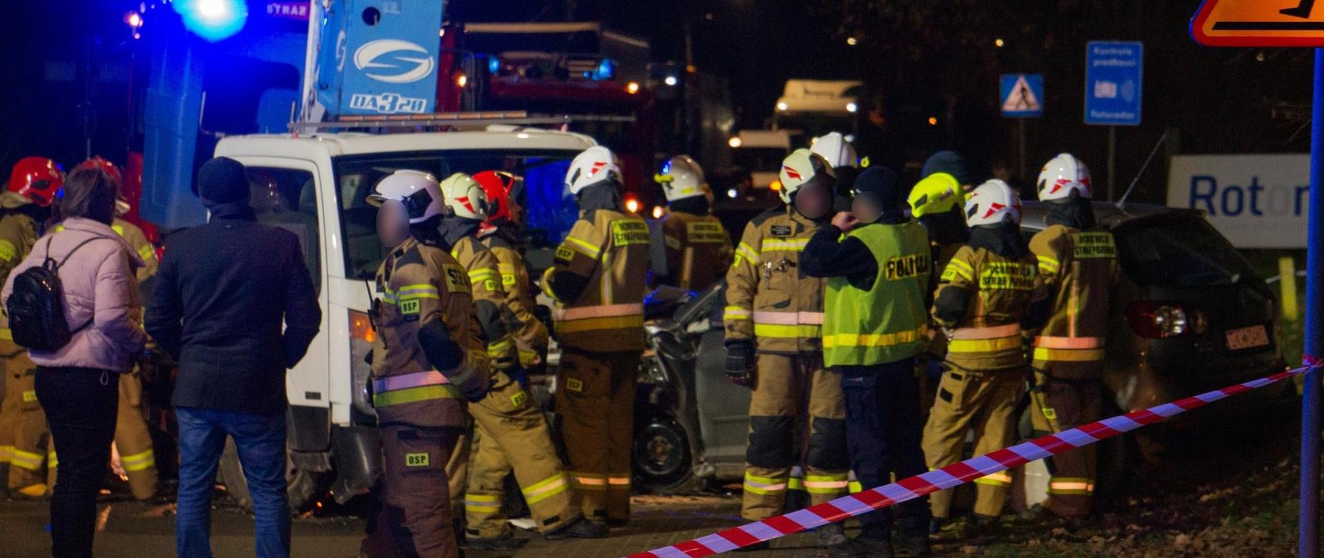 Wypadek samochodowy w Baldramie, 18.12.2023 r.