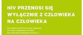 Plakat -HIV przenosi się wyłącznie z człowieka na człowieka