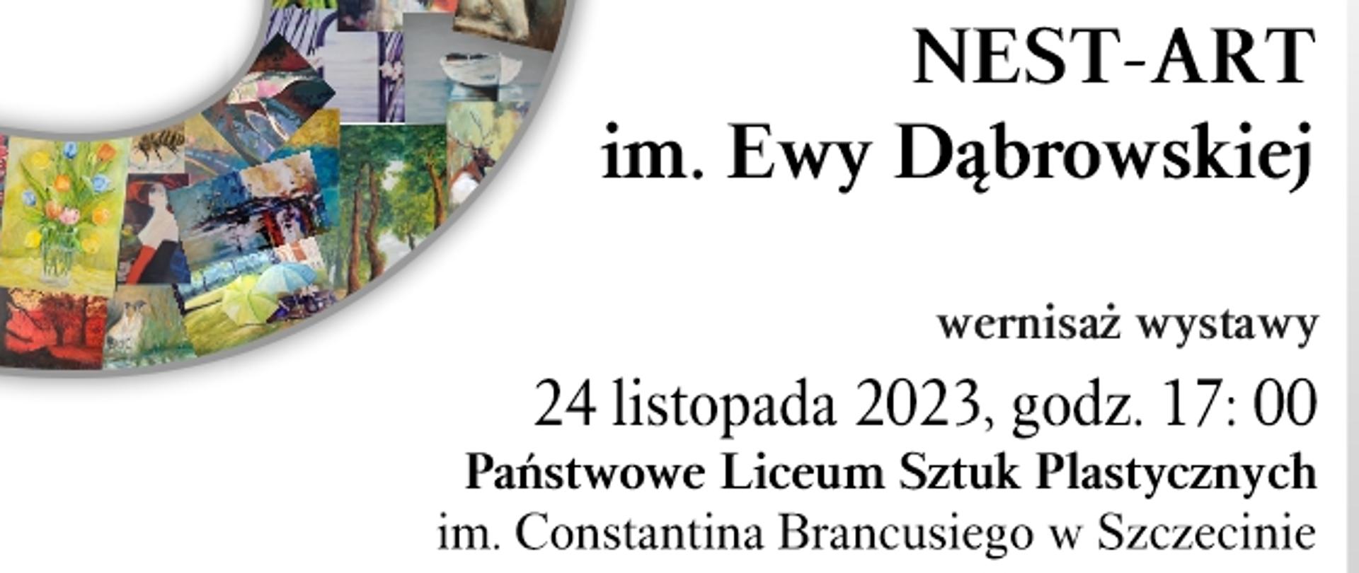 Plakat zapraszający na wydarzenie piętnastolecia stowarzyszenia NEST-ART