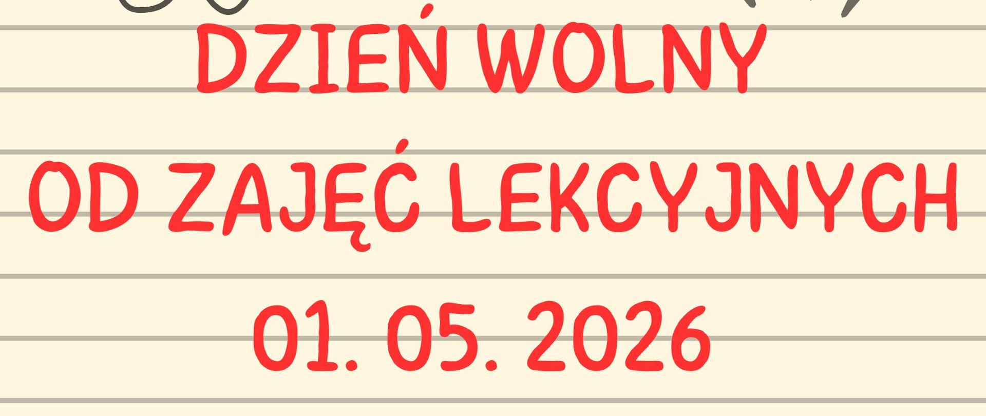 Beżowe tło, szare linie, czerwone napisy, czarne grafiki ozdobne.