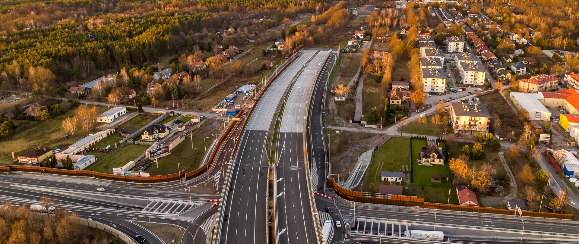 S17 Warszawa Wschód - Lubelska, widok w kierunku dalszego odcinka Wschodniej Obwodnicy Warszawy