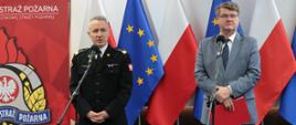 Inwentaryzacja budynków i obiektów budowlanych – konferencja prasowa z udziałem wiceministra Macieja Wąsika oraz gen. brygadiera Andrzeja Bartkowiaka komendanta głównego PSP