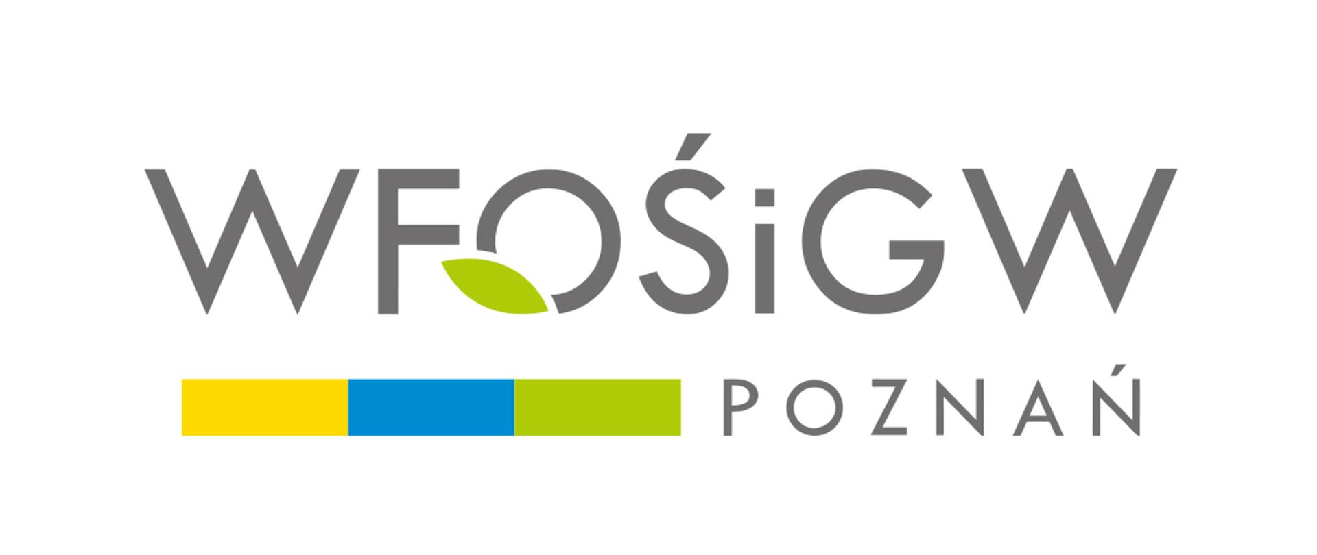 Logo WFOŚiGW. Napisy w kolorze szarym.