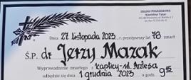 Nekrolog Jerzy Mazak