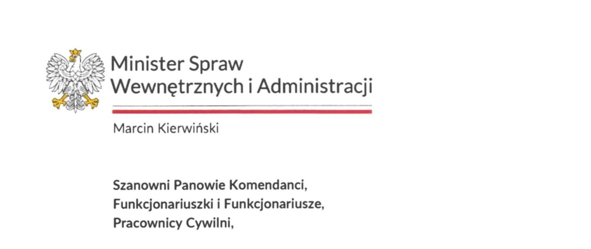 Na zdjęciu jest list MSWiA
