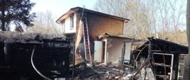Pożar domku letniskowego