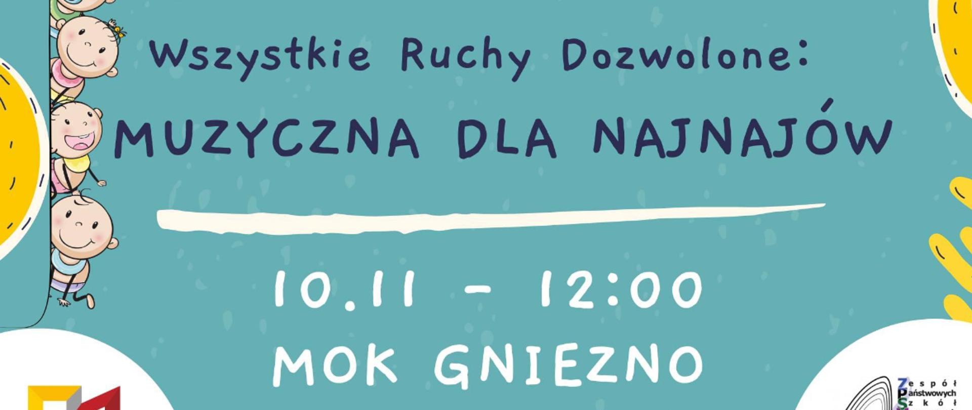 na niebieskim tle informacje dotyczące warsztatów w MOK-u