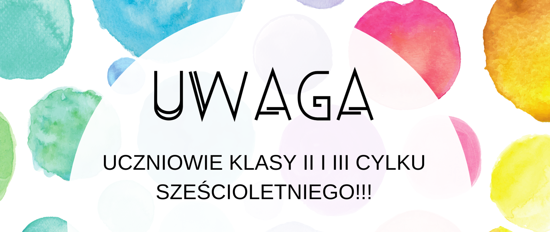 Ogłoszenie o próbie generalnej na kolorowym tle