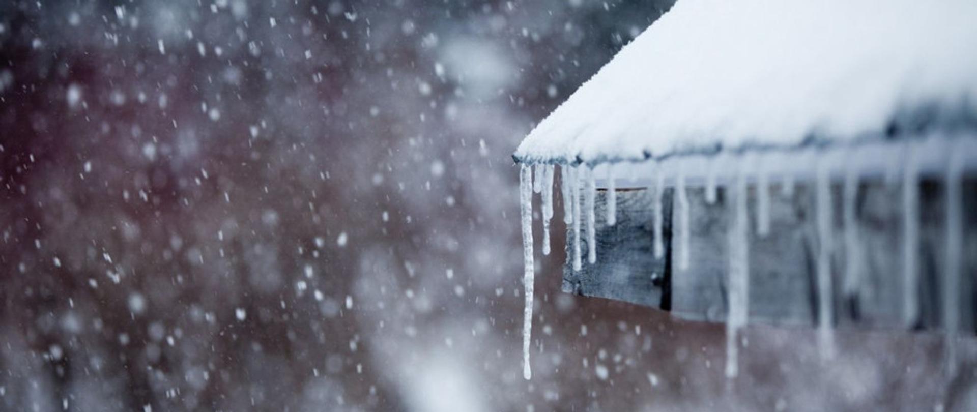 Zdjęcie ostrzegające przed śniegiem