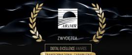 Logo nagrody Digital Excellence Leader wraz z logiem ARiMR jako zwycięzcy nagrody w 2018 roku.